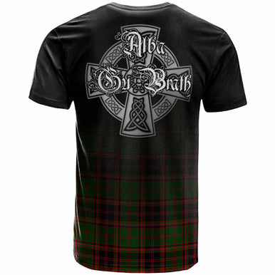 Scottish Buchan Clan Crest Tartan T-Shirt - Alba Gu Brath Family Crest Celtic Inspired Back Side Tartan Plaid