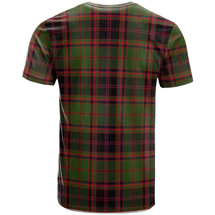 Scottish Buchan Clan Crest Tartan T-Shirt Back Side Tartan Plaid