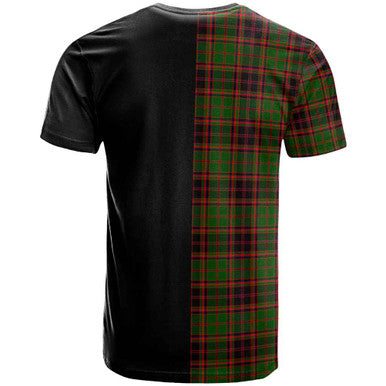 Scottish Buchan Clan Crest Tartan T-Shirt Half in Me Back Side Tartan Plaid