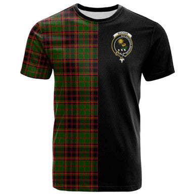 Scottish Buchan Clan Crest Tartan T-Shirt Half in Me Front Side Tartan Plaid