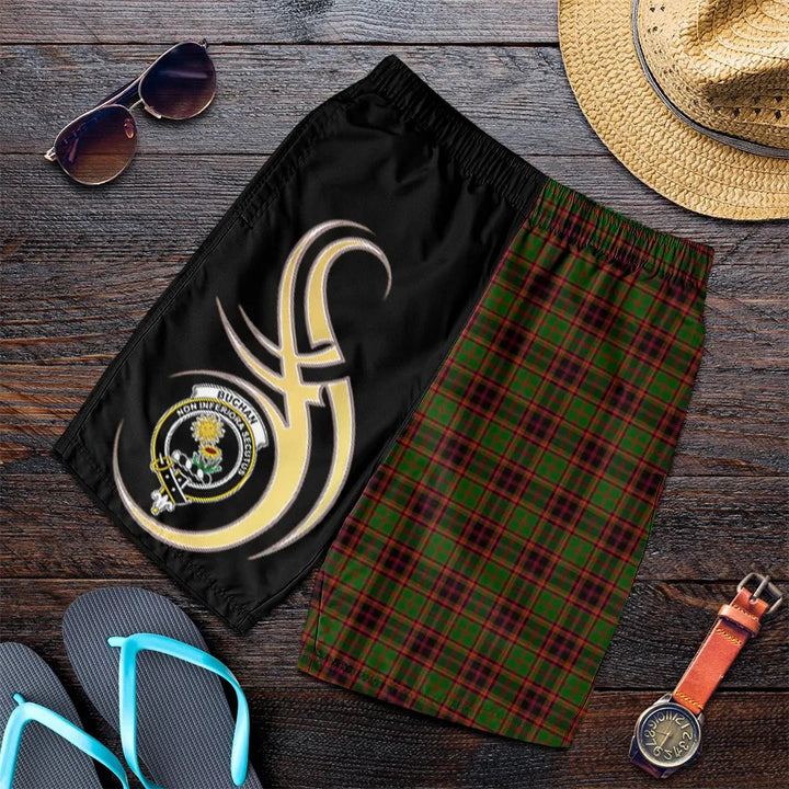 Scottish Buchan Modern Clan Crest Tartan Believe in Me Men's Shorts