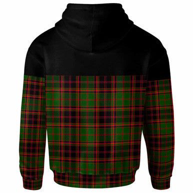 Scottish Buchan Modern Clan Tartan Hoodie - Horizontal Style Back Side Tartan Plaid