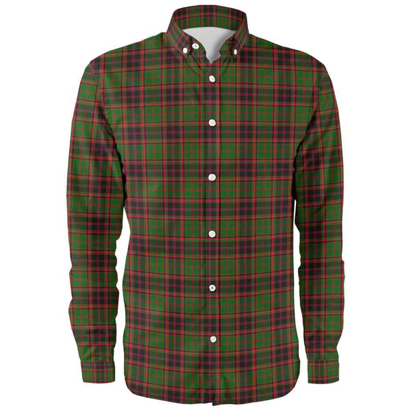 Scottish Buchan Modern Clan Tartan Long Sleeve Shirt Front Side Tartan Plaid