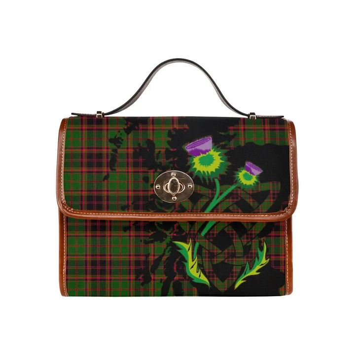 Scottish Buchan Modern Clan Tartan Waterproof Canvas Bag With Thistle Tartan Plaid 2