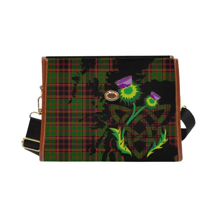 Scottish Buchan Modern Clan Tartan Waterproof Canvas Bag With Thistle Tartan Plaid 1