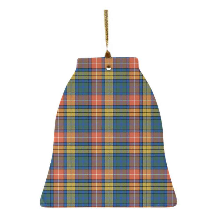 Scottish Buchanan Ancient Clan Tartan Ceramic Ornament Bell Shape Tartan Plaid