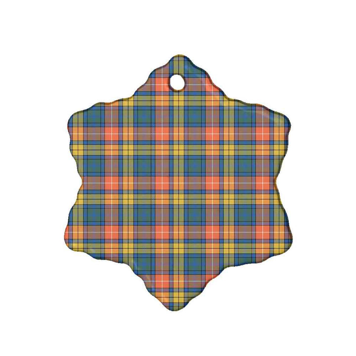 Scottish Buchanan Ancient Clan Tartan Ceramic Ornament Snow Flake Shape Tartan Plaid