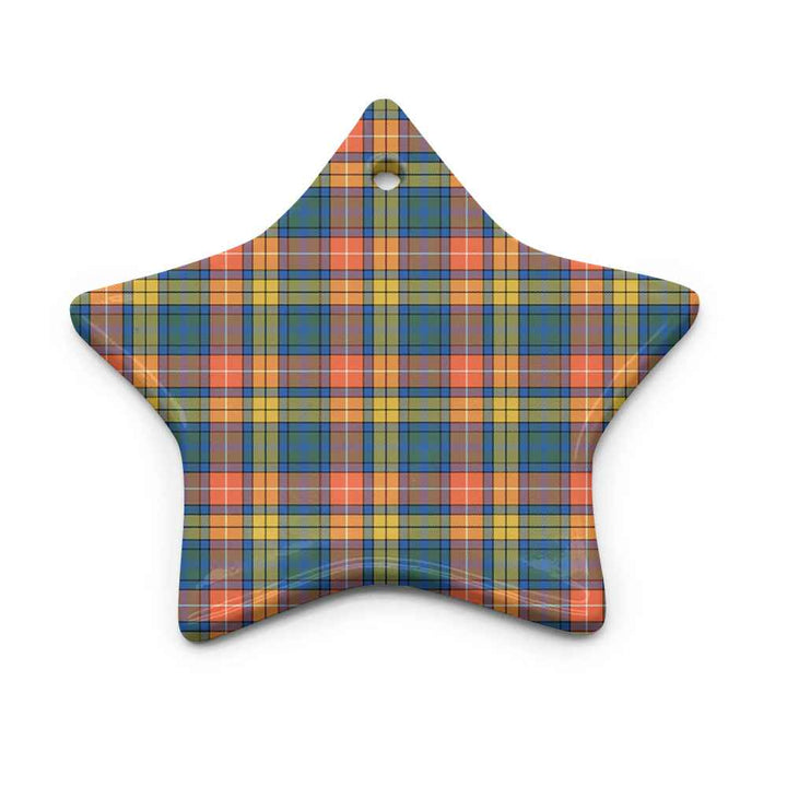 Scottish Buchanan Ancient Clan Tartan Ceramic Ornament Star Shape Tartan Plaid