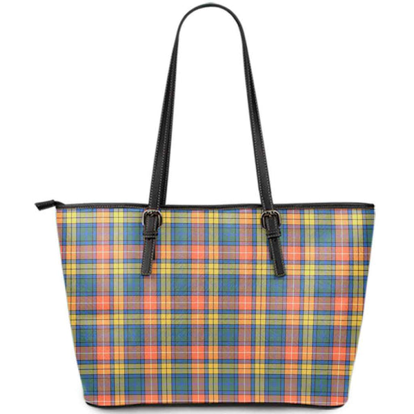 Scottish Buchanan Ancient Clan Tartan Leather Tote Tartan Plaid