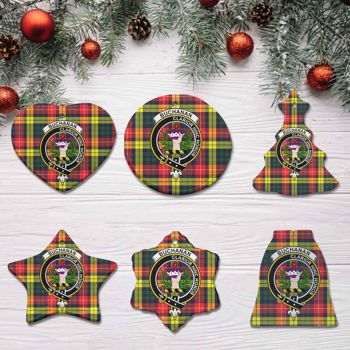 Scottish Buchanan Clan Crest Tartan Ceramic Ornament All Tartan Plaid