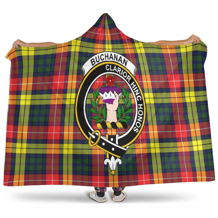 Scottish Buchanan Clan Crest Tartan Hooded Blanket Tartan Plaid 1