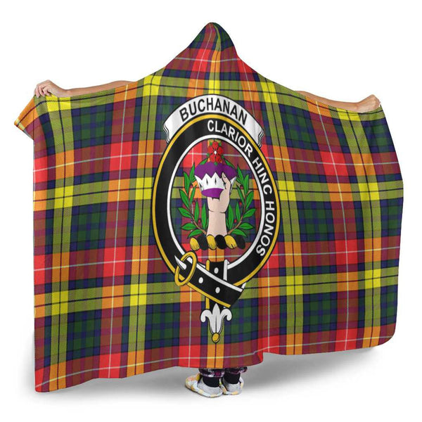 Scottish Buchanan Clan Crest Tartan Hooded Blanket Tartan Plaid 2