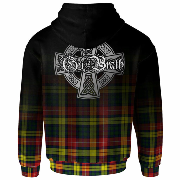 Scottish Buchanan Clan Crest Tartan Hoodie - Alba Gu Brath Family Crest Celtic Inspired Back Side Tartan Plaid