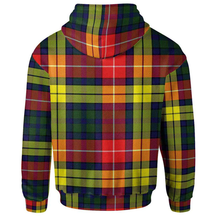 Scottish Buchanan Clan Crest Tartan Hoodie Back Side Tartan Plaid