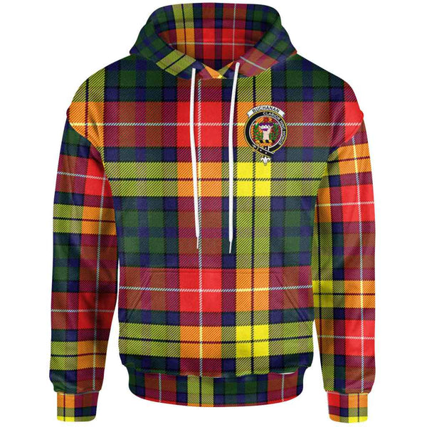 Scottish Buchanan Clan Crest Tartan Hoodie Front Side Tartan Plaid