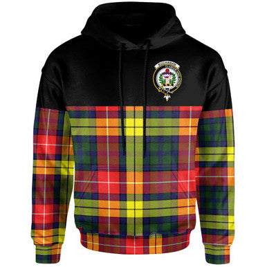 Scottish Buchanan Clan Crest Tartan Hoodie - Horizontal Style Front Side Tartan Plaid