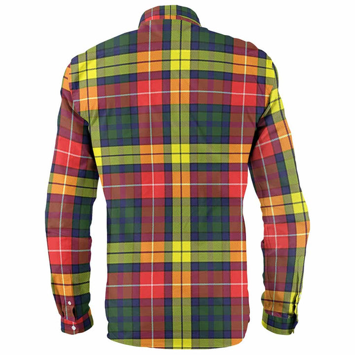 Scottish Buchanan Clan Crest Tartan Long Sleeve Shirt Back Side Tartan Plaid