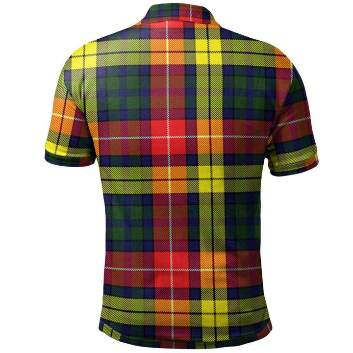 Scottish Buchanan Clan Crest Tartan Polo Shirt Back Side Tartan Plaid
