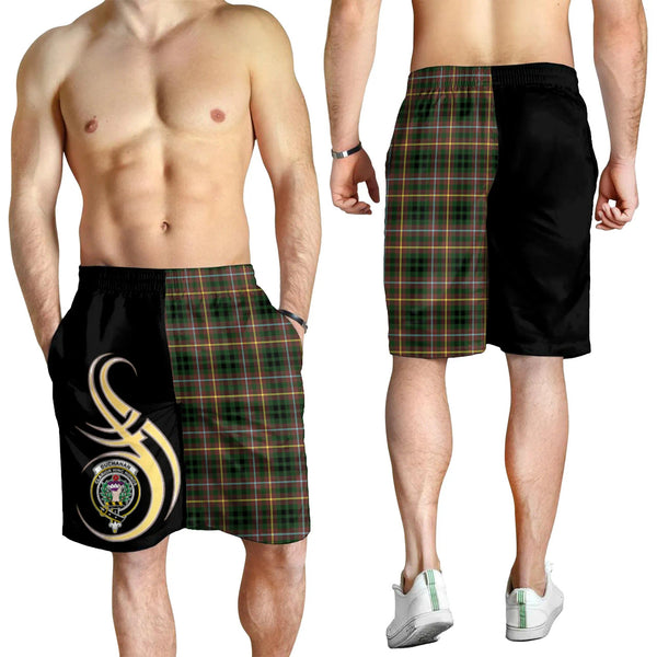 Scottish Buchanan Hunting Clan Crest Tartan Believe in Me Men's Shorts