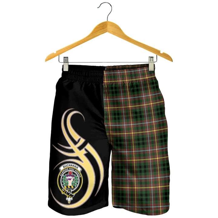Scottish Buchanan Hunting Clan Crest Tartan Believe in Me Men's Shorts