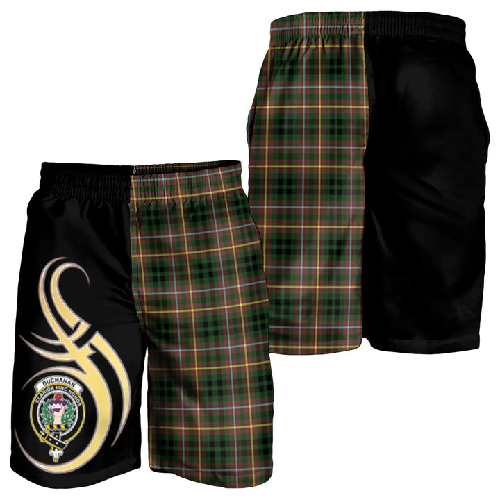 Scottish Buchanan Hunting Clan Crest Tartan Believe in Me Men's Shorts