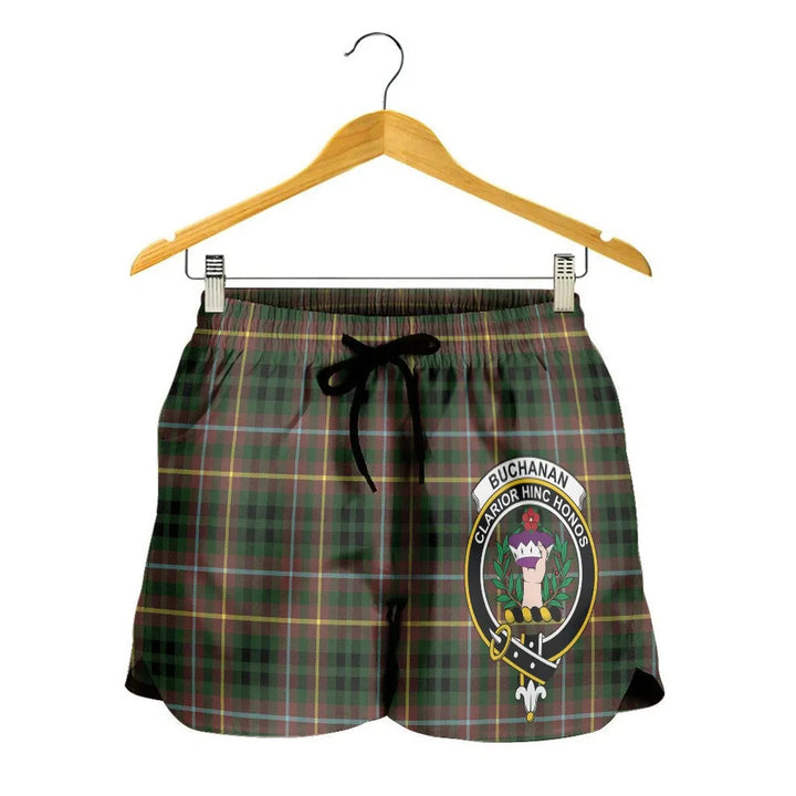 Scottish Buchanan Hunting Clan Crest Tartan Women Shorts