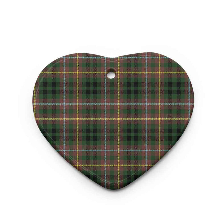 Scottish Buchanan Hunting Clan Tartan Ceramic Ornament Heart Shape Tartan Plaid