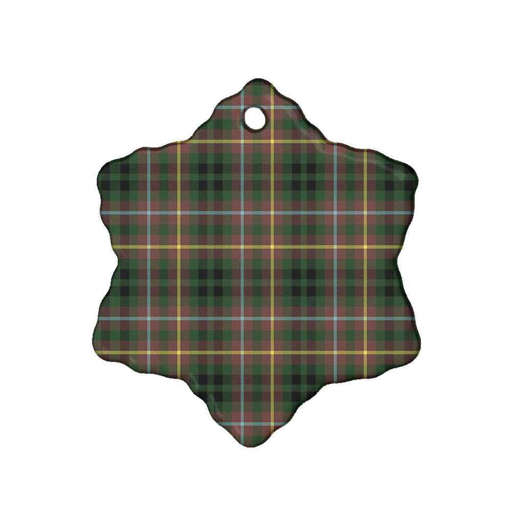 Scottish Buchanan Hunting Clan Tartan Ceramic Ornament Snow Flake Shape Tartan Plaid