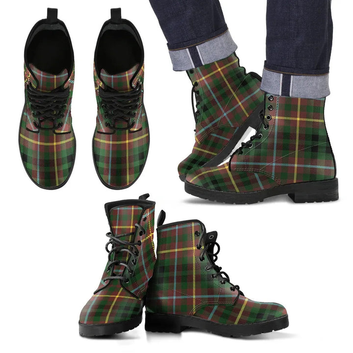 Scottish Buchanan Hunting Clan Tartan Leather Boots