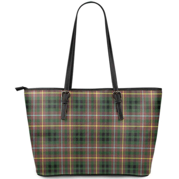 Scottish Buchanan Hunting Clan Tartan Leather Tote Tartan Plaid