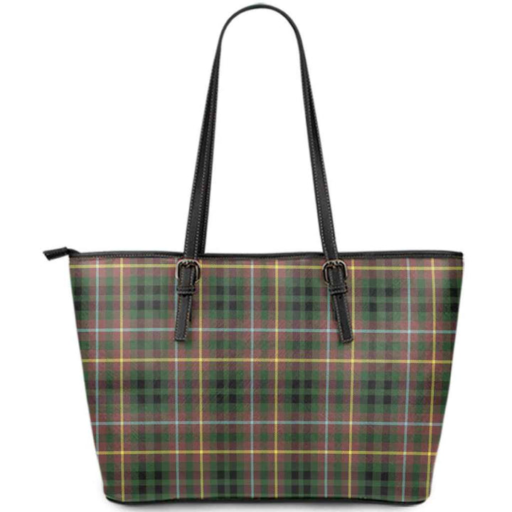 Scottish Buchanan Hunting Clan Tartan Leather Tote Tartan Plaid