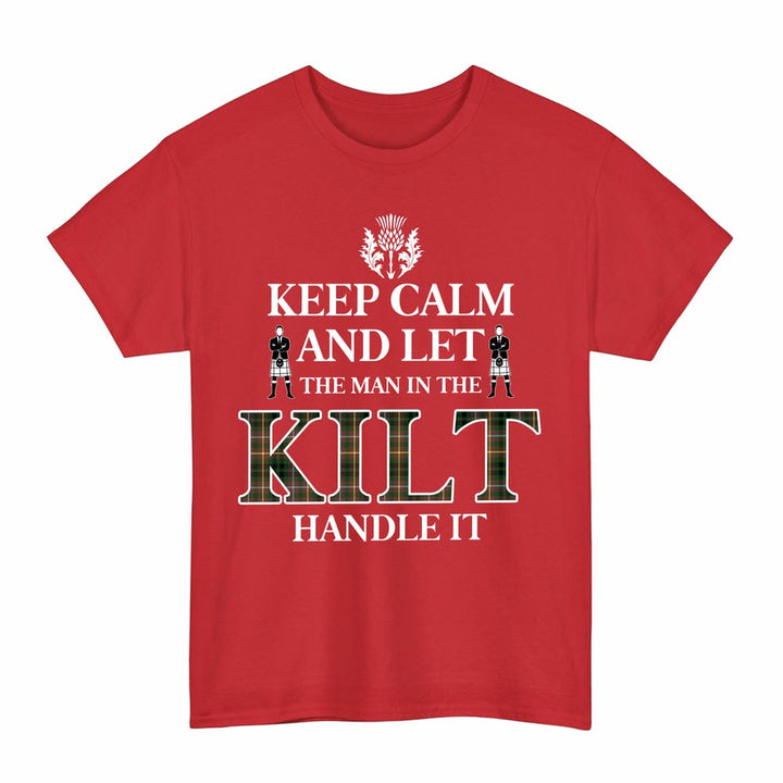 Scottish Buchanan Hunting Clan Tartan T-Shirt - Keep Calm Tartan Plaid Red Color