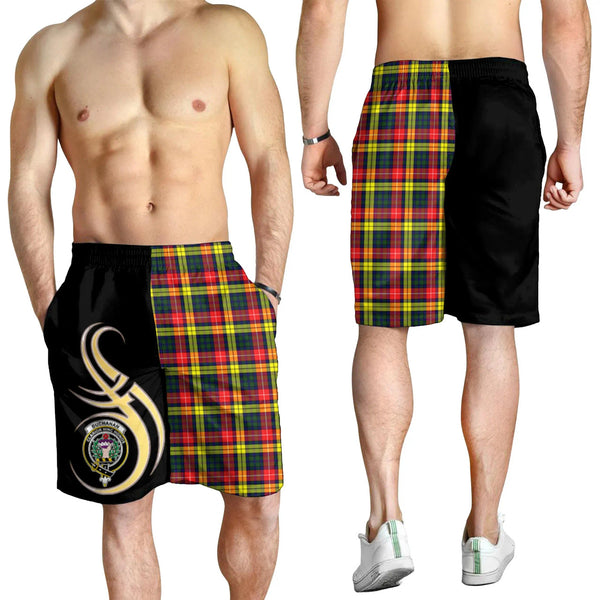 Scottish Buchanan Modern Clan Crest Tartan Believe in Me Men's Shorts