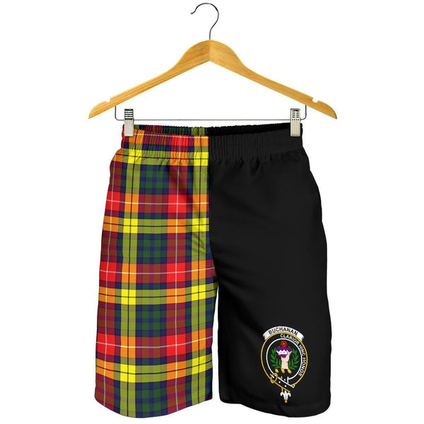 Scottish Buchanan Modern Clan Crest Tartan Half of Me Men's Shorts