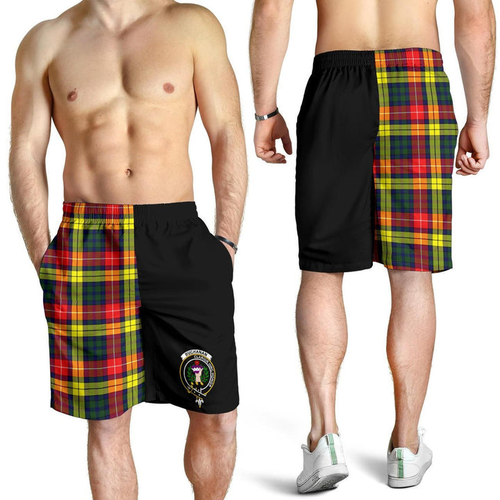 Scottish Buchanan Modern Clan Crest Tartan Half of Me Men's Shorts