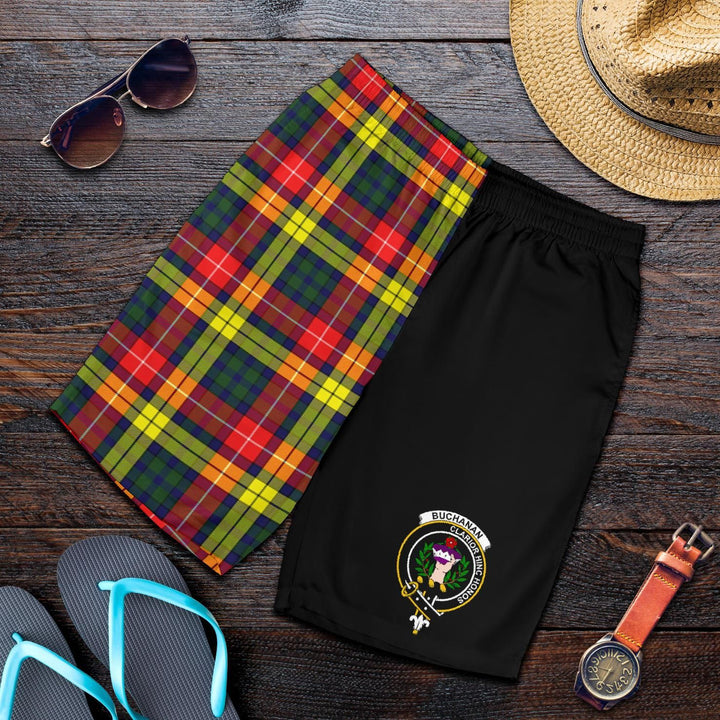 Scottish Buchanan Modern Clan Crest Tartan Half of Me Men's Shorts