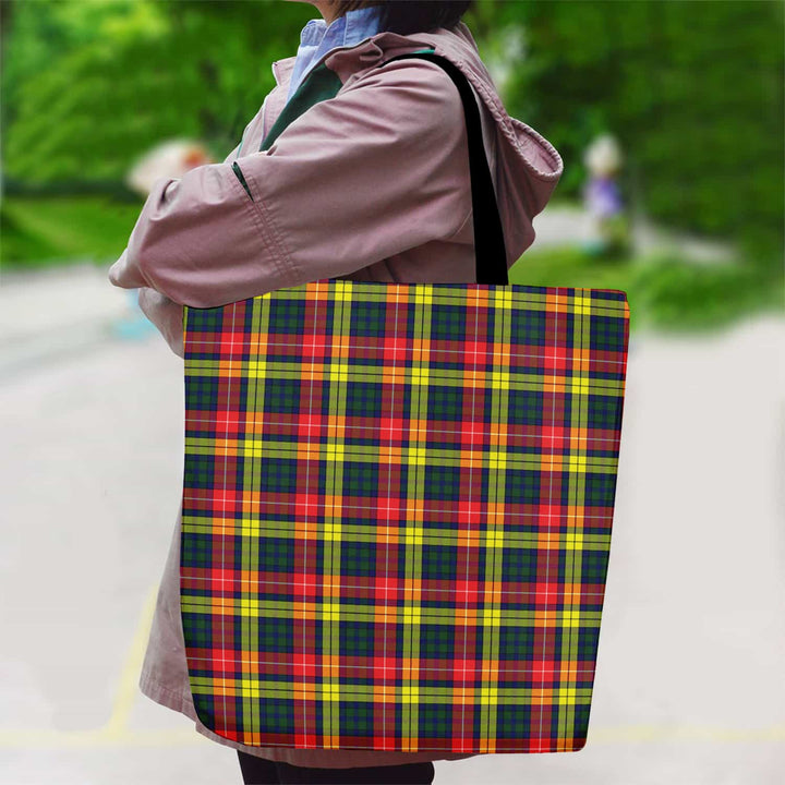 Scottish Buchanan Modern Clan Tartan Canvas Bag With Shoulder Strap Tartan Plaid 2