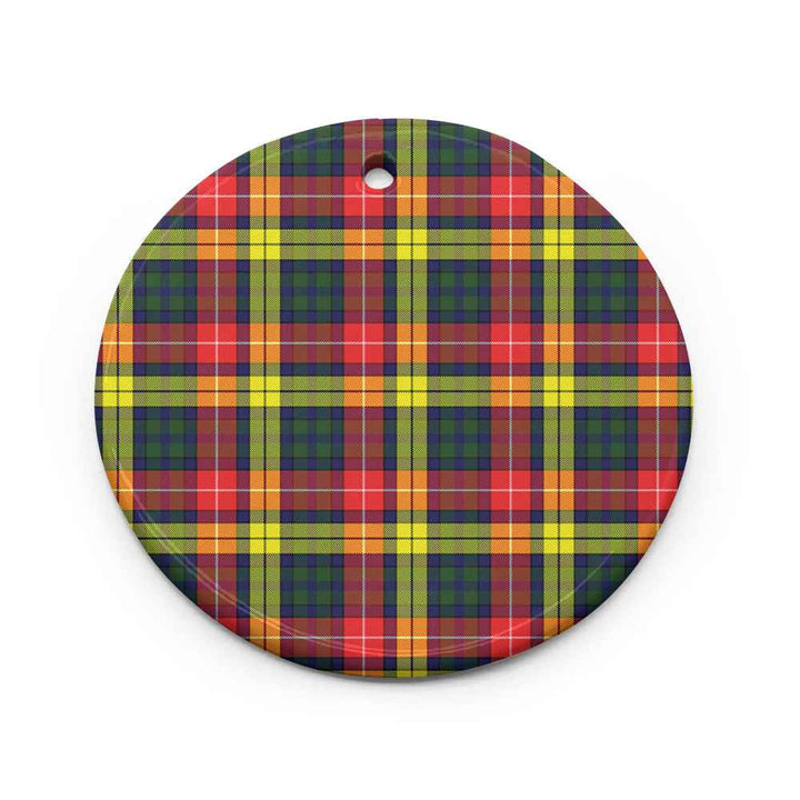 Scottish Buchanan Modern Clan Tartan Ceramic Ornament Circle Shape Tartan Plaid