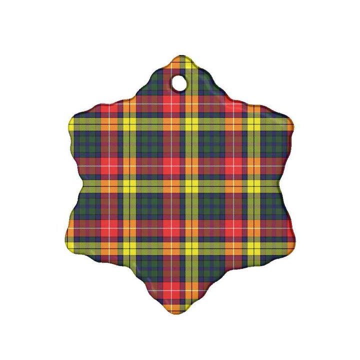 Scottish Buchanan Modern Clan Tartan Ceramic Ornament Snow Flake Shape Tartan Plaid