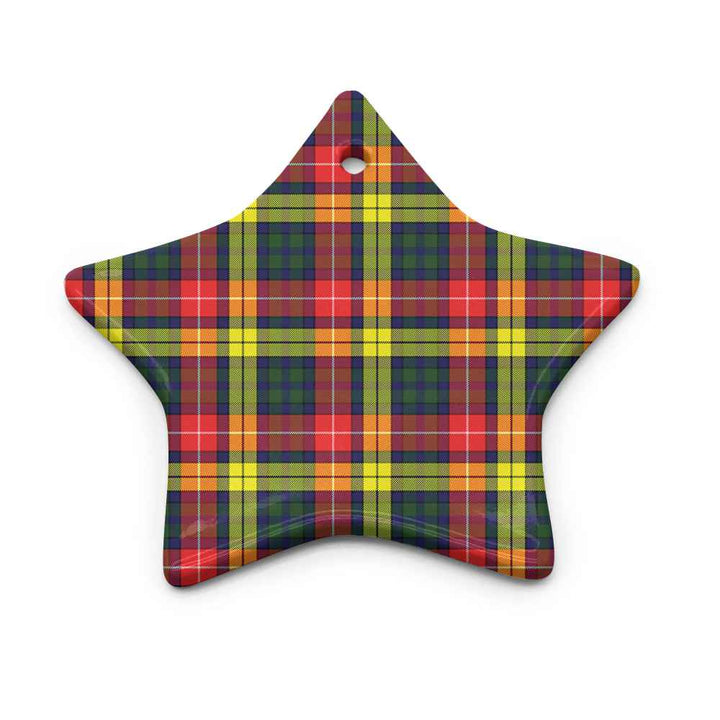 Scottish Buchanan Modern Clan Tartan Ceramic Ornament Star Shape Tartan Plaid