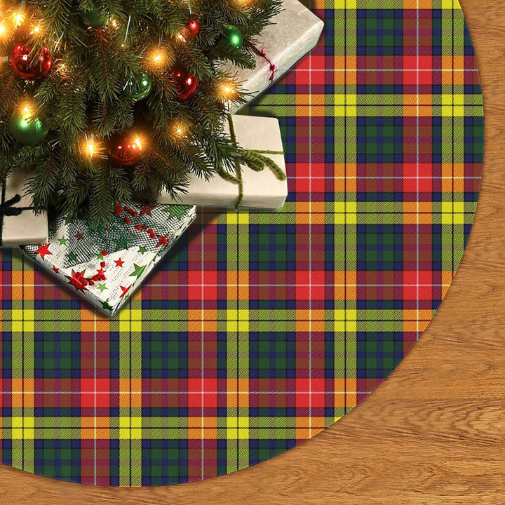 Scottish Buchanan Modern Clan Tartan Christmas Tree Skirt No Tassels 2 Tartan Plaid