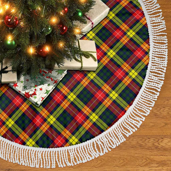 Scottish Buchanan Modern Clan Tartan Christmas Tree Skirt Tassels 2 Tartan Plaid