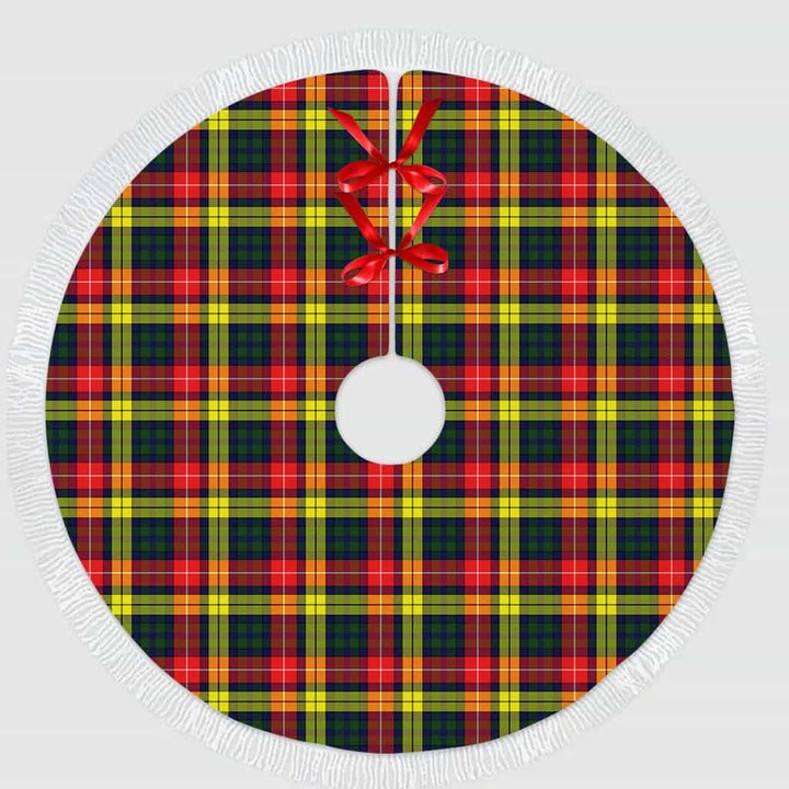 Scottish Buchanan Modern Clan Tartan Christmas Tree Skirt Tassels 1 Tartan Plaid