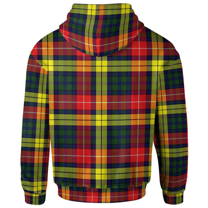 Scottish Buchanan Modern Clan Tartan Hoodie Back Side Tartan Plaid