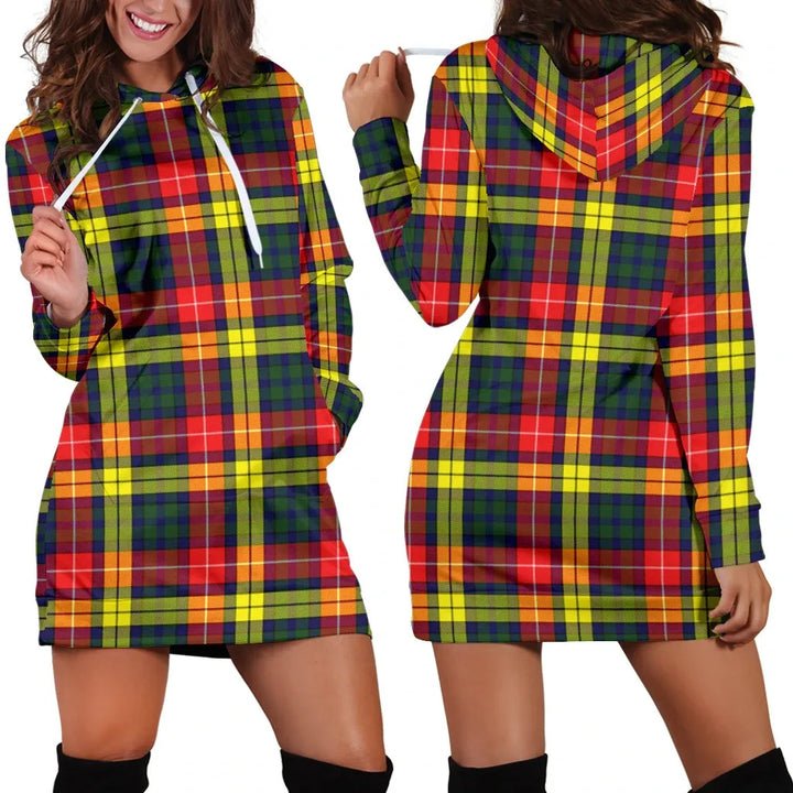 Scottish Buchanan Modern Clan Tartan Hoodie Dress