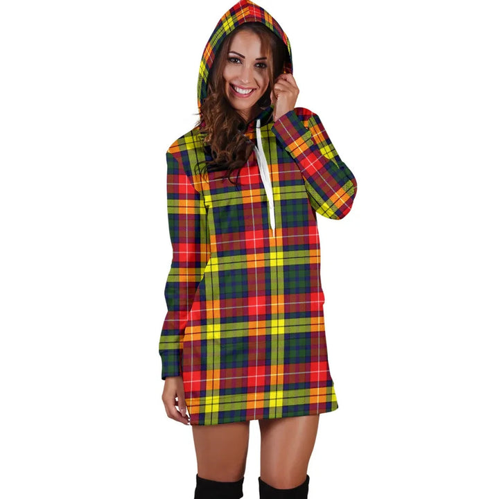 Scottish Buchanan Modern Clan Tartan Hoodie Dress