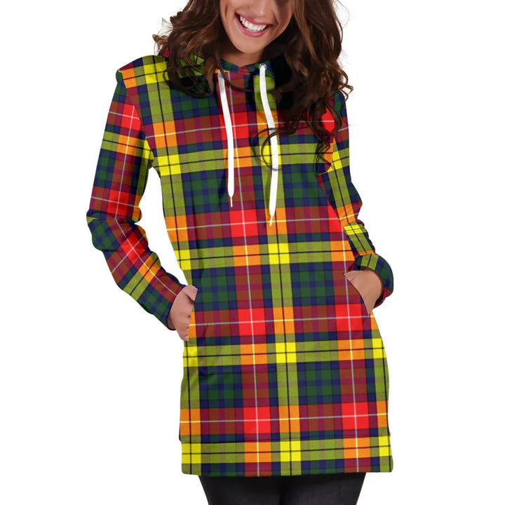 Scottish Buchanan Modern Clan Tartan Hoodie Dress