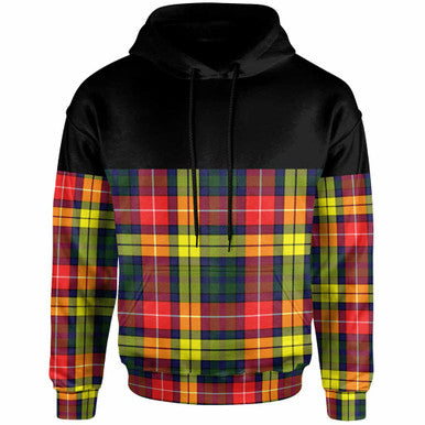 Scottish Buchanan Modern Clan Tartan Hoodie - Horizontal Style Front Side Tartan Plaid