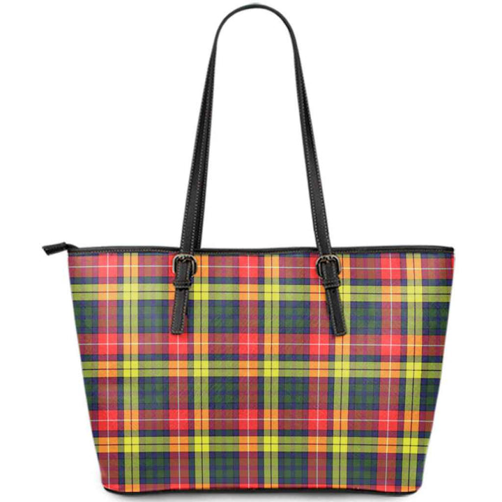 Scottish Buchanan Modern Clan Tartan Leather Tote Tartan Plaid