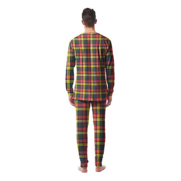 Scottish Buchanan Modern Clan Tartan Pajama Set Men Back Side Tartan Plaid